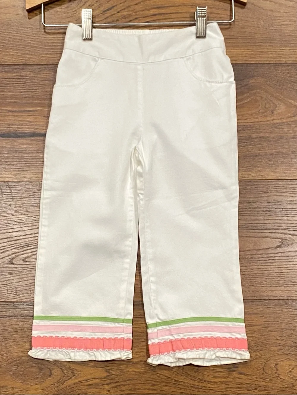 Gymboree Girls ‘Tulip Garden’ Set Size 4T Ribbon Top, Crop Pant, Bow Headband